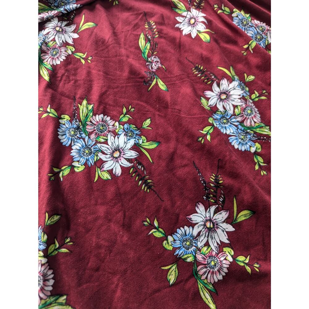 Loveappella Maroon Floral Maxi Skirt size MP - Picture 2 of 5